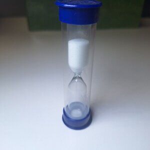 Sand Timer Minute Hourglass Plastic Vintage Game‎ Replacement Piece Blue White